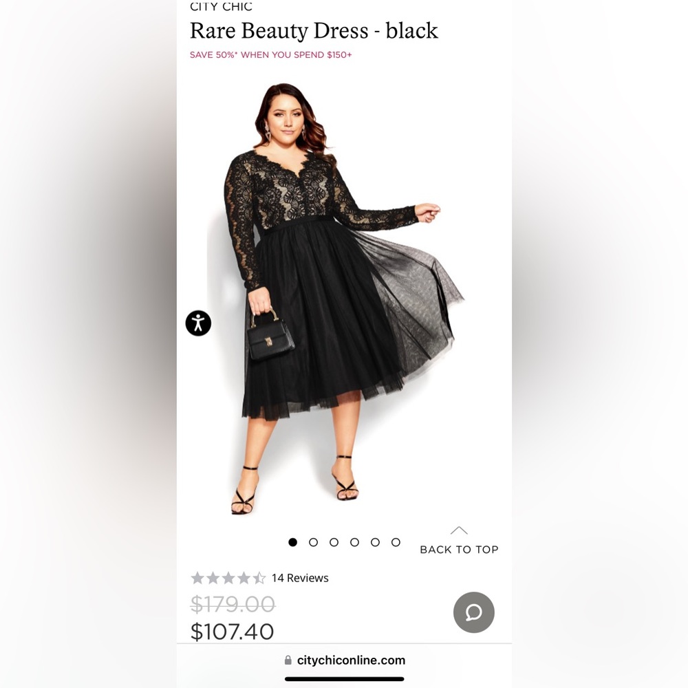 City Chic Black Lace/Tulle Dress Like Torrid 2X
